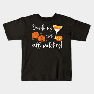 Funny Bunco Drink Up and Roll Witches Halloween Kids T-Shirt